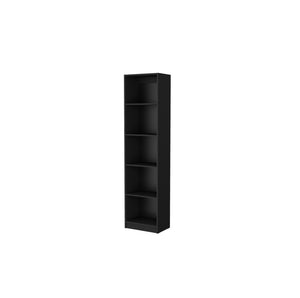 HomeRoots 70" Black Wood Five Tier Bookcase - Stylish Vertical Storage Solution for Small Spaces & Decor 546188