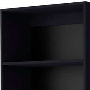 Homeroots 71" Black Five Tier Bookcase With Two Doors   546189