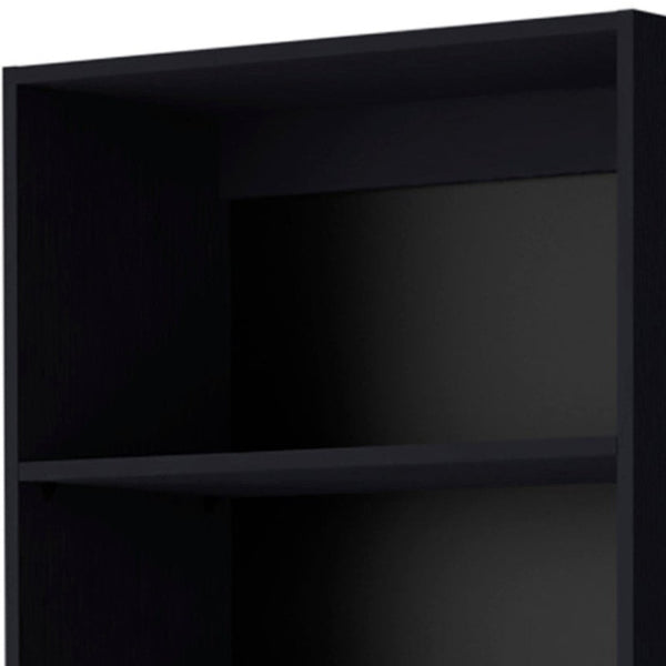 Homeroots 71" Black Five Tier Bookcase With Two Doors   546189