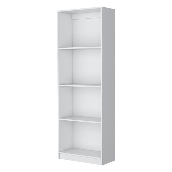 HomeRoots 71" White Wood Four Tier Bookcase - Sleek Storage Solution for Books, Décor & Stylish Home Organization 546190