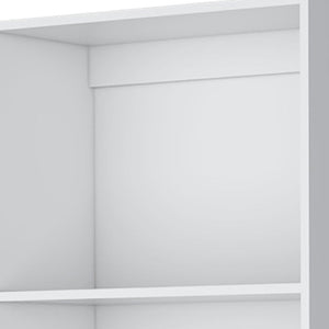 HomeRoots 71" White Wood Four Tier Bookcase - Sleek Storage Solution for Books, Décor & Stylish Home Organization 546190