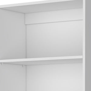 HomeRoots 71" White Wood Five-Tier Bookcase - Stylish Vertical Storage Solution for Home & Office Spaces 546191