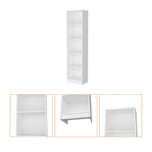 HomeRoots 71" White Wood Five Tier Bookcase – Elegant Storage Solution for Home, Office, or Small Spaces! 546192