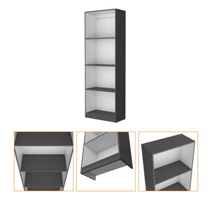 HomeRoots 71" Gray and White Wood Four-Tier Bookcase – Stylish Vertical Storage for Modern Homes & Offices 546194