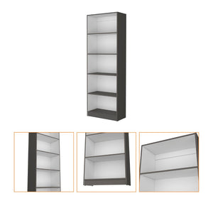 HomeRoots 71" Gray and White Wood Five-Tier Bookcase - Stylish Storage Solution for Modern Spaces and Decor 546195