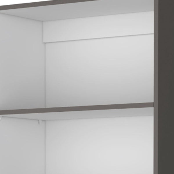 HomeRoots 71" Gray and White Wood Five-Tier Bookcase - Stylish Storage Solution for Modern Spaces and Decor 546195