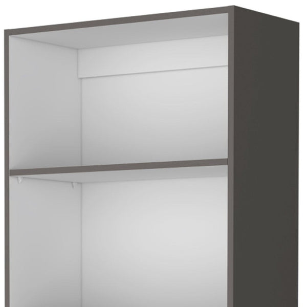 HomeRoots 71" Gray and White Wood Five-Tier Bookcase - Stylish Storage Solution for Modern Spaces and Decor 546195