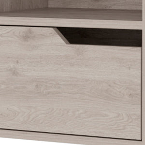 Homeroots 13" Gray One Drawer Faux Wood Floating Nightstand   546199