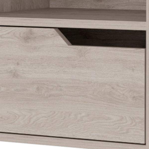 Homeroots 13" Gray One Drawer Faux Wood Floating Nightstand   546199