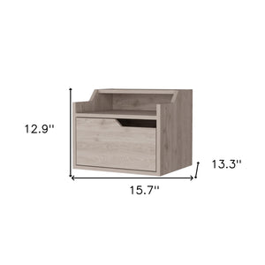 Homeroots 13" Gray One Drawer Faux Wood Floating Nightstand   546199