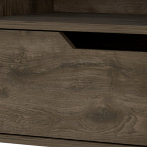 Homeroots 13" Brown One Drawer Faux Wood Floating Nightstand   546201