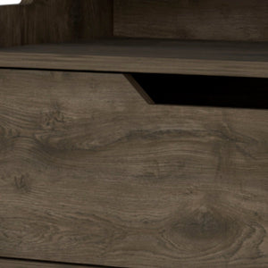 Homeroots 13" Brown One Drawer Faux Wood Floating Nightstand   546201