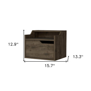 Homeroots 13" Brown One Drawer Faux Wood Floating Nightstand   546201