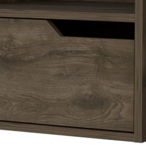 Homeroots 13" Brown One Drawer Faux Wood Floating Nightstand   546201