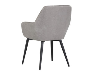 Sunpan Jayna Dining Armchair - Chic Comfort with Elegant Diamond Tufting, Perfect for Stylish Dining Spaces Black / Polo Club Stone