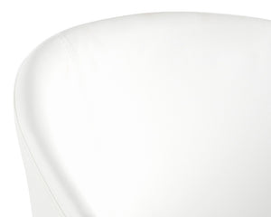 Sunpan Thatcher Dining Armchair – Stylish Compact Design with Faux Leather Upholstery and Steel Frame Champagne Gold / Snow