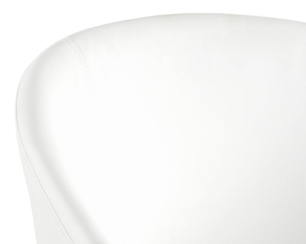 Sunpan Thatcher Dining Armchair – Stylish Compact Design with Faux Leather Upholstery and Steel Frame Champagne Gold / Snow