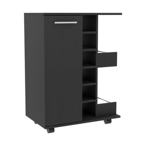HomeRoots Set of Two Modern Black Wood Coffee Tables for Living Room Stylish Paired Display 546332