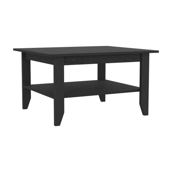 Set of Two Modern Black Wood Coffee Tables for Living Room Stylish Paired Display