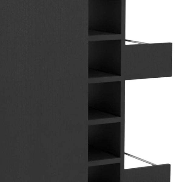 Set of Two Modern Black Wood Coffee Tables for Living Room Stylish Paired Display