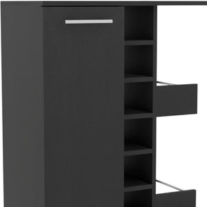 Set of Two Modern Black Wood Coffee Tables for Living Room Stylish Paired Display