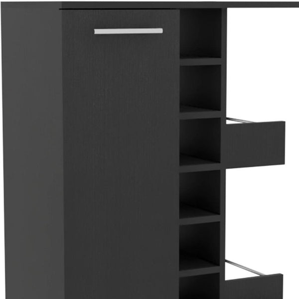 Set of Two Modern Black Wood Coffee Tables for Living Room Stylish Paired Display