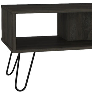 Set of Two Dual Shelf Wood Coffee Tables for Living Room Modern Storage Display