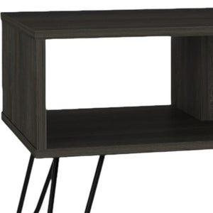 Set of Two Dual Shelf Wood Coffee Tables for Living Room Modern Storage Display