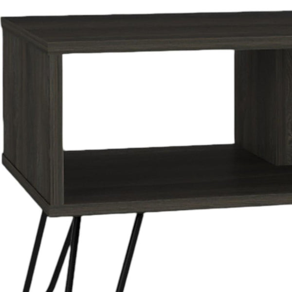 Set of Two Dual Shelf Wood Coffee Tables for Living Room Modern Storage Display