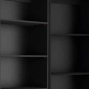 HomeRoots Set of Two Black Wood Multi-Tier Bookcases for Stylish Storage & Display in Any Room Décor 546334