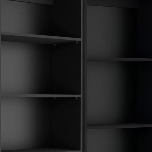 HomeRoots Set of Two Black Wood Multi-Tier Bookcases for Stylish Storage & Display in Any Room Décor 546334