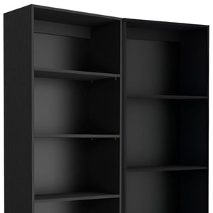HomeRoots Set of Two Black Wood Multi-Tier Bookcases for Stylish Storage & Display in Any Room Décor 546334