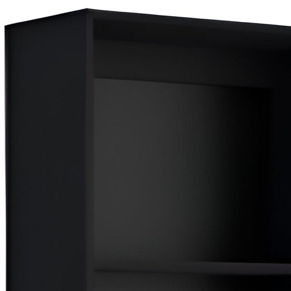 HomeRoots Set of Two Black Wood Multi-Tier Bookcases for Stylish Storage & Display in Any Room Décor 546334