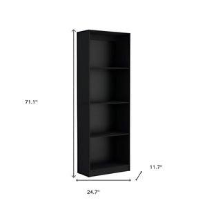 HomeRoots Set of Two Black Wood Multi-Tier Bookcases for Stylish Storage & Display in Any Room Décor 546334