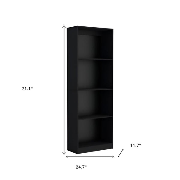HomeRoots Set of Two Black Wood Multi-Tier Bookcases for Stylish Storage & Display in Any Room Décor 546334