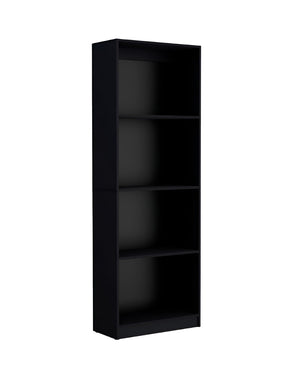 HomeRoots Set of Two Stylish Black Wood Multi-Tier Bookcases for Modern Home Organization and Display 546335