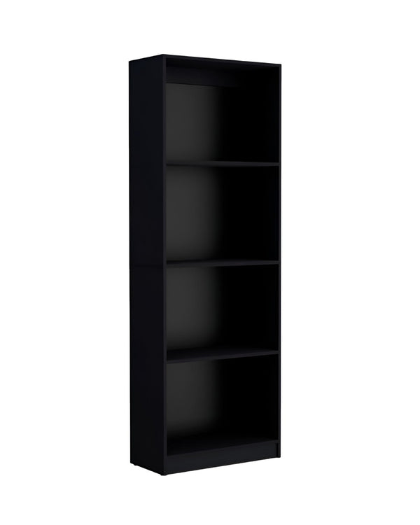 HomeRoots Set of Two Stylish Black Wood Multi-Tier Bookcases for Modern Home Organization and Display 546335