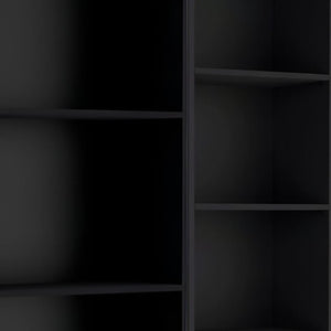HomeRoots Set of Two Stylish Black Wood Multi-Tier Bookcases for Modern Home Organization and Display 546335