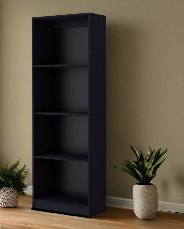 Homeroots Set Of Two 71" Black Bookcase With Two Doors   546336