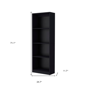 Homeroots Set Of Two 71" Black Bookcase With Two Doors   546336