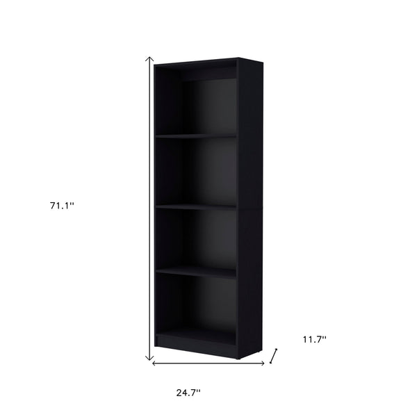 Homeroots Set Of Two 71" Black Bookcase With Two Doors   546336