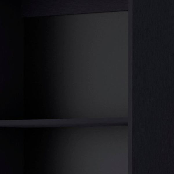 Homeroots Set Of Two 71" Black Bookcase With Two Doors   546336