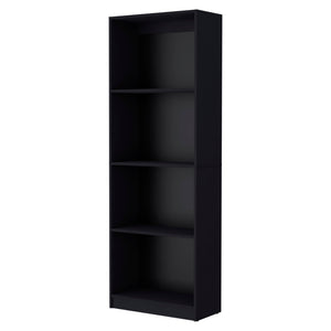 Homeroots Set Of Two 71" Black Bookcase With Two Doors   546336