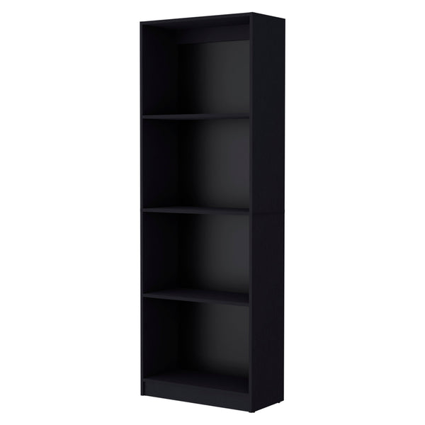Homeroots Set Of Two 71" Black Bookcase With Two Doors   546336