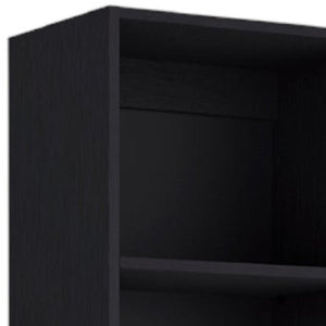 HomeRoots 71" Black Five-Tier Bookcase - Stylish Vertical Storage Solution for Home & Office Decor Needs 546337