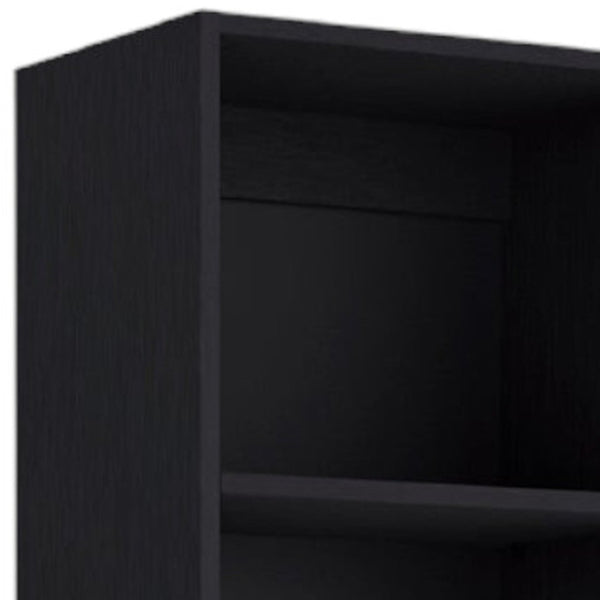 HomeRoots 71" Black Five-Tier Bookcase - Stylish Vertical Storage Solution for Home & Office Decor Needs 546337