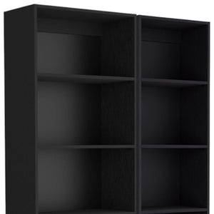 HomeRoots 71" Black Five-Tier Bookcase - Stylish Vertical Storage Solution for Home & Office Decor Needs 546337