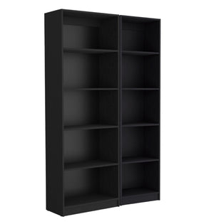 HomeRoots 71" Black Five-Tier Bookcase - Stylish Vertical Storage Solution for Home & Office Decor Needs 546337