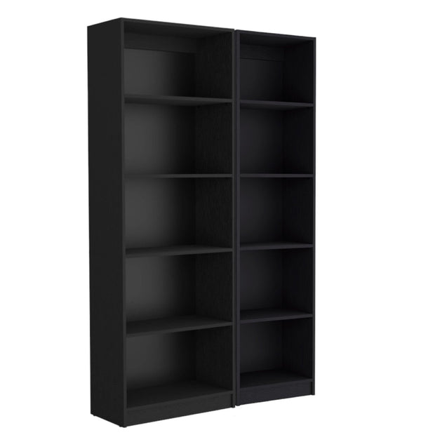 HomeRoots 71" Black Five-Tier Bookcase - Stylish Vertical Storage Solution for Home & Office Decor Needs 546337
