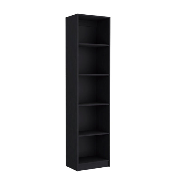 HomeRoots 71" Black Five-Tier Bookcase - Stylish Vertical Storage Solution for Home & Office Decor Needs 546337